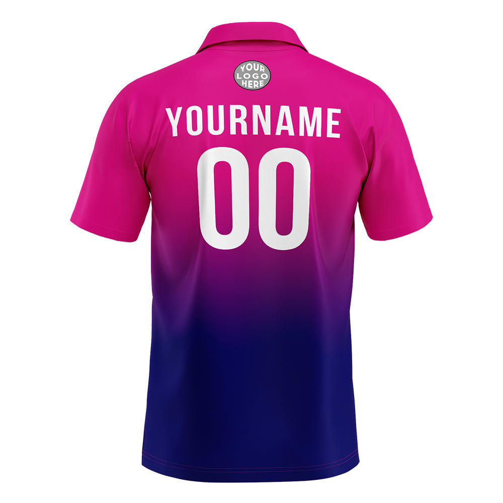 Benutzerdefinierte Fuchsien Marine Fußball Polo-Shirts Fügen Sie Ihr Einzigartiges hinzu Logo/Name/Nummer