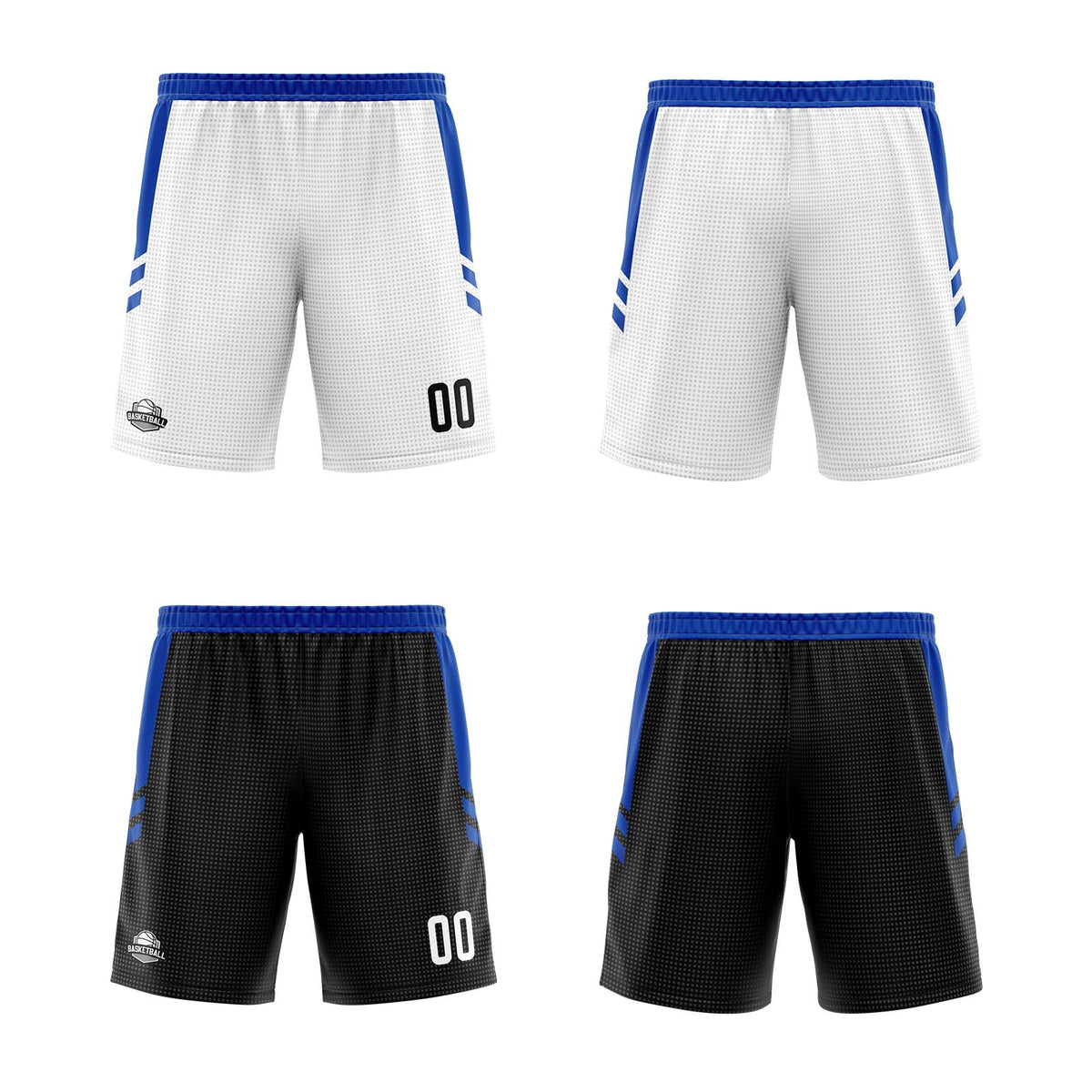 Benutzerdefinierte Weiß Blau Reversible Basketball Jersey Personalisierte Print Name Nummer Logo