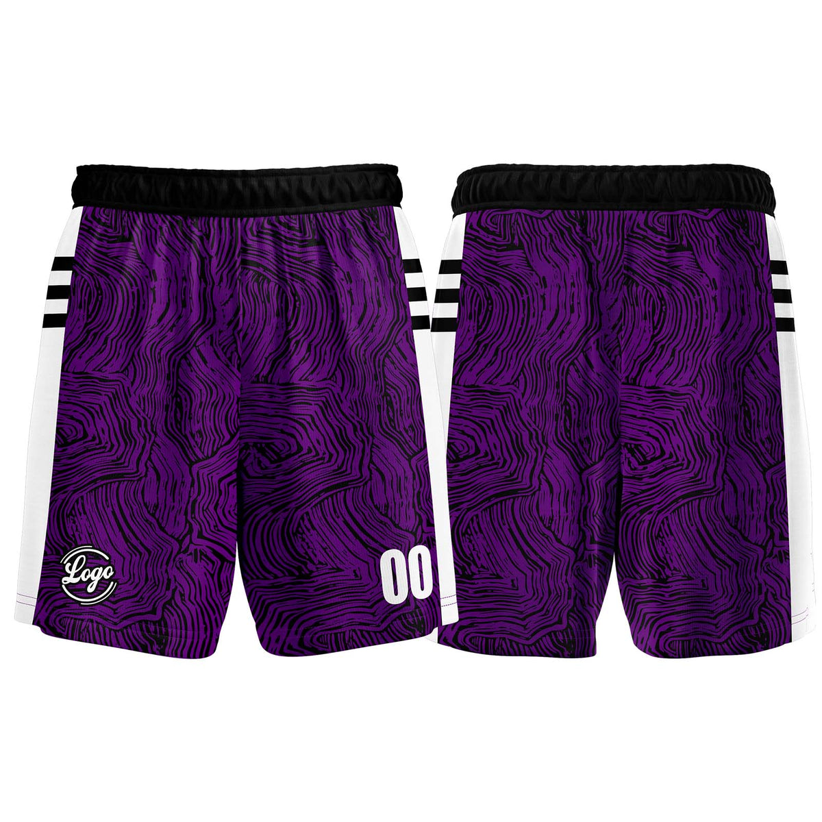 Benutzerdefinierter Schwarz Lila Basketball Jersey Uniform Anzug gedruckt Ihr Logo Name Nummer