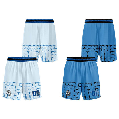Benutzerdefinierte Hellblau Reversible Basketball Jersey Personalisierte Print Name Nummer Logo