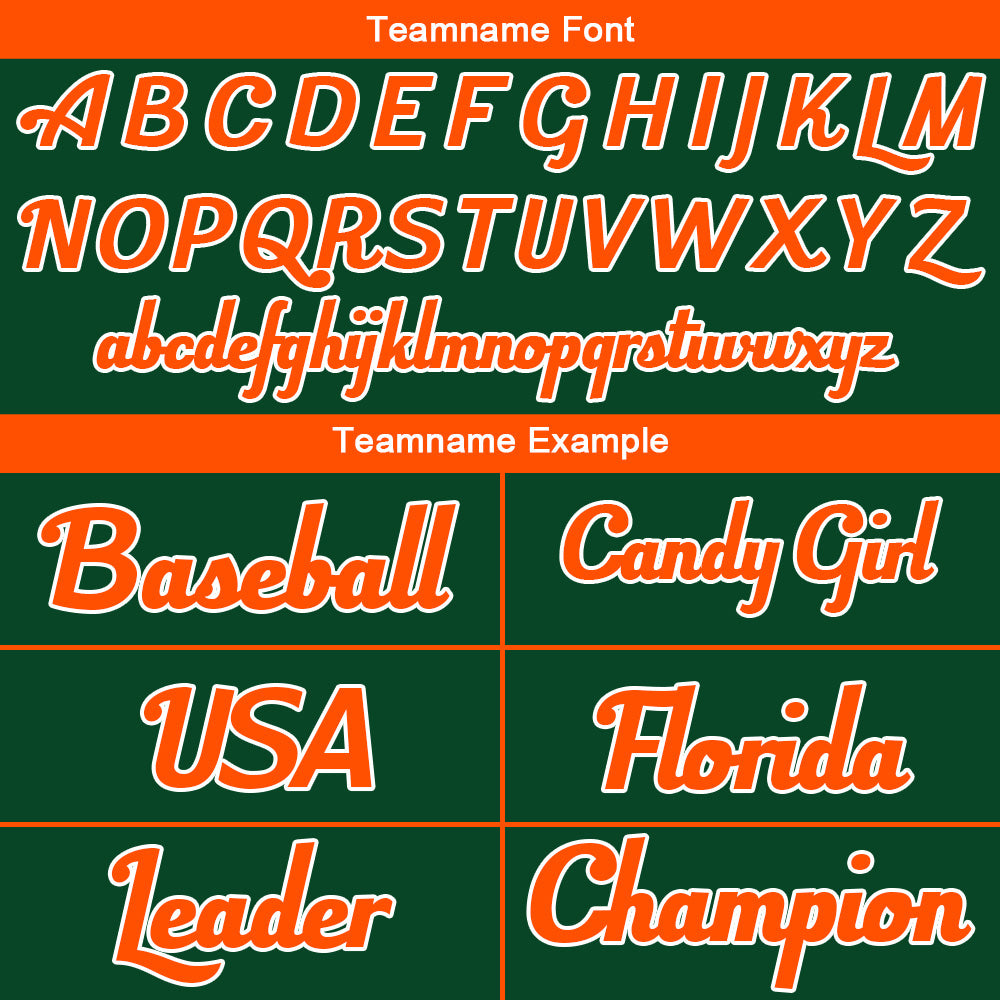 Benutzerdefinierte Authentisch Baseball-Trikot Dunkelgrün-Orange
