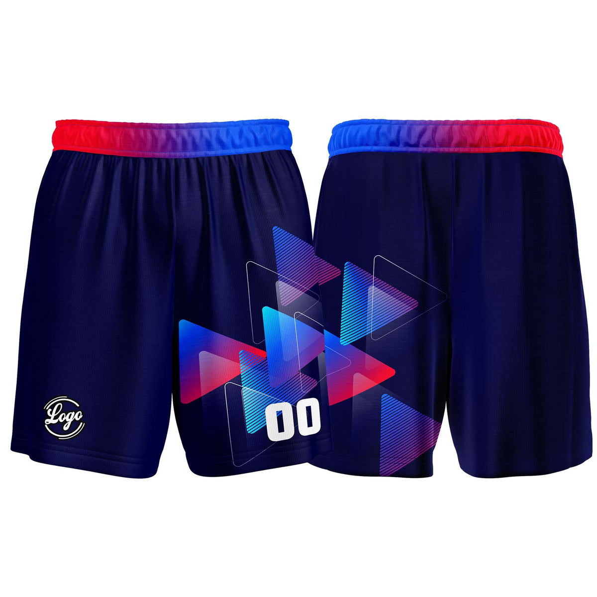 Benutzerdefinierter Marine Rot Blau Basketball Jersey Uniform Anzug gedruckt Ihr Logo Name Nummer