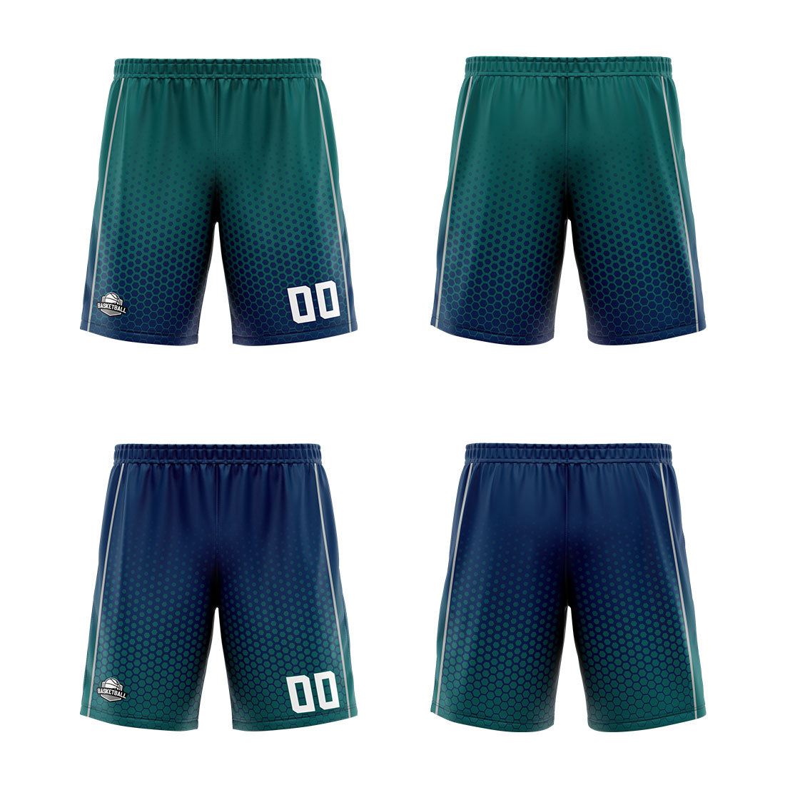 Benutzerdefinierte Grün Marine Grau Reversible Basketball Jersey Personalisierte Print Name Nummer Logo