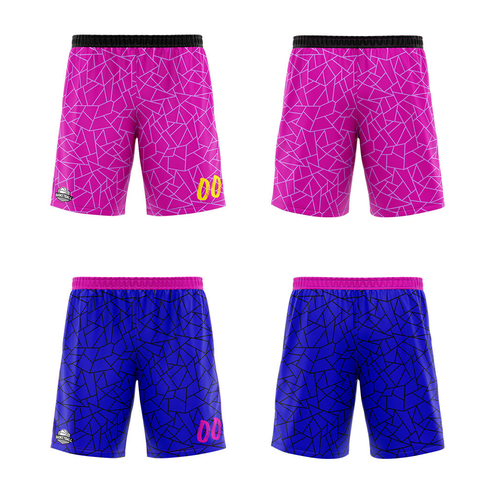 Benutzerdefinierte Reversible Basketball Jersey Personalisierte Print Name Nummer Logo Flaw-Royal&Rose Pink