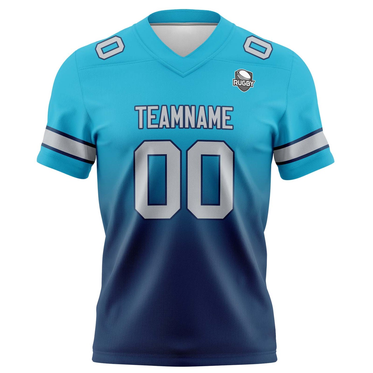 Benutzerdefinierte Gradient Fußball Trikots Personalisierte Name Nummer Logo Aqua&Dark Blau