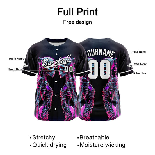 Benutzerdefinierte Baseball Jersey Personalisierte Baseball Shirt genäht und Druck Rosa