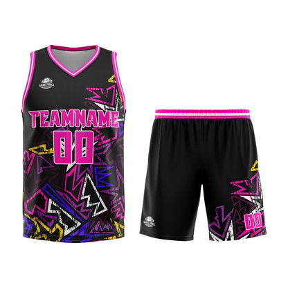Benutzerdefinierter Rosa Basketball Jersey Uniform Anzug gedruckt Ihr Logo Name Nummer