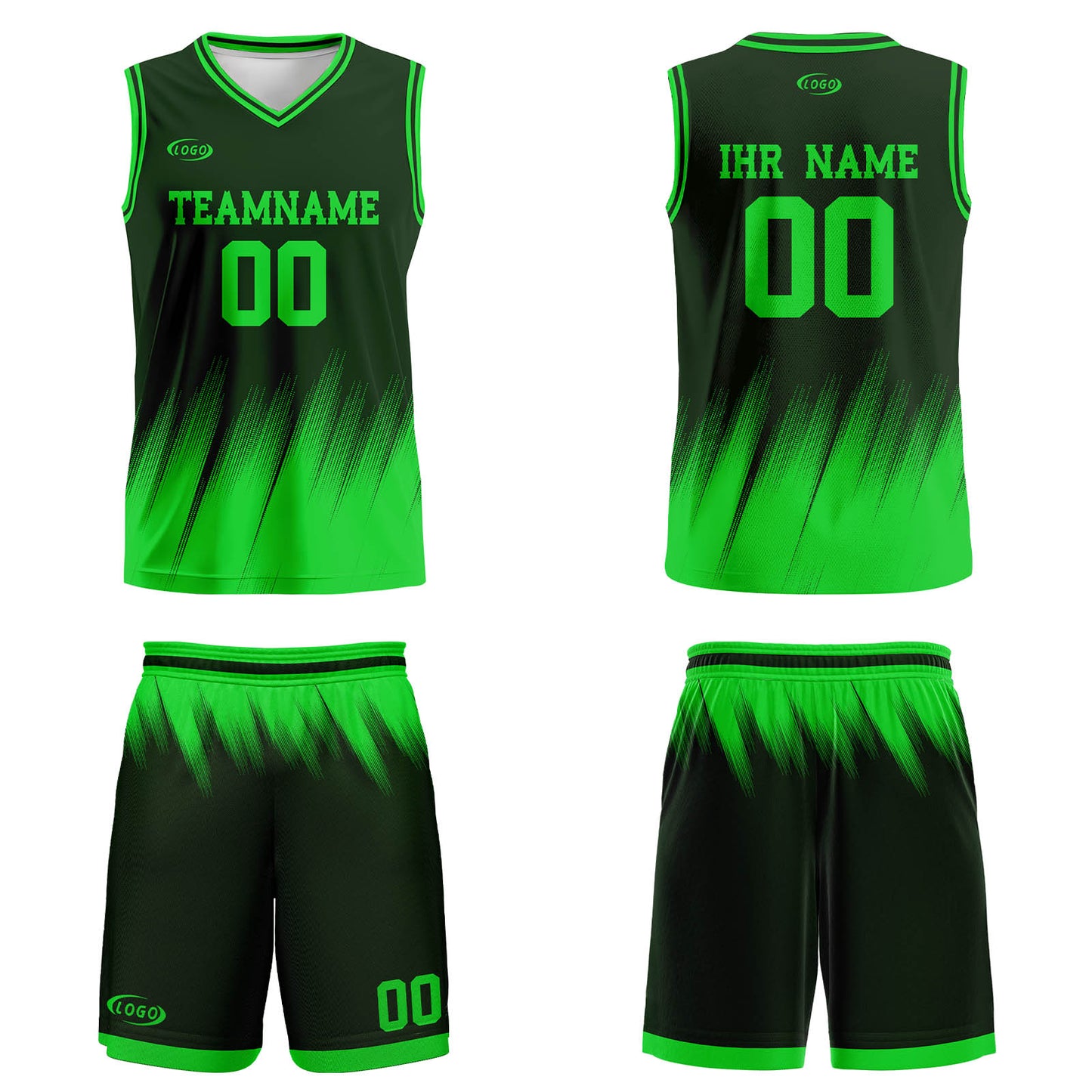 Benutzerdefinierter Olivgrün Hellgrün Basketball Jersey Uniform Anzug gedruckt Ihr Logo Name Nummer