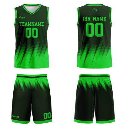 Benutzerdefinierter Olivgrün Hellgrün Basketball Jersey Uniform Anzug gedruckt Ihr Logo Name Nummer