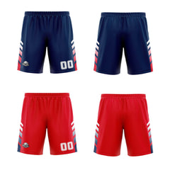 Benutzerdefinierte Marineblau  Rot Weiß Reversible Basketball Jersey Personalisierte Print Name Nummer Logo