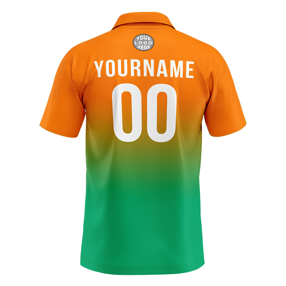 Benutzerdefinierte Orange Grün Fußball Polo-Shirts Fügen Sie Ihr Einzigartiges hinzu Logo/Name/Nummer