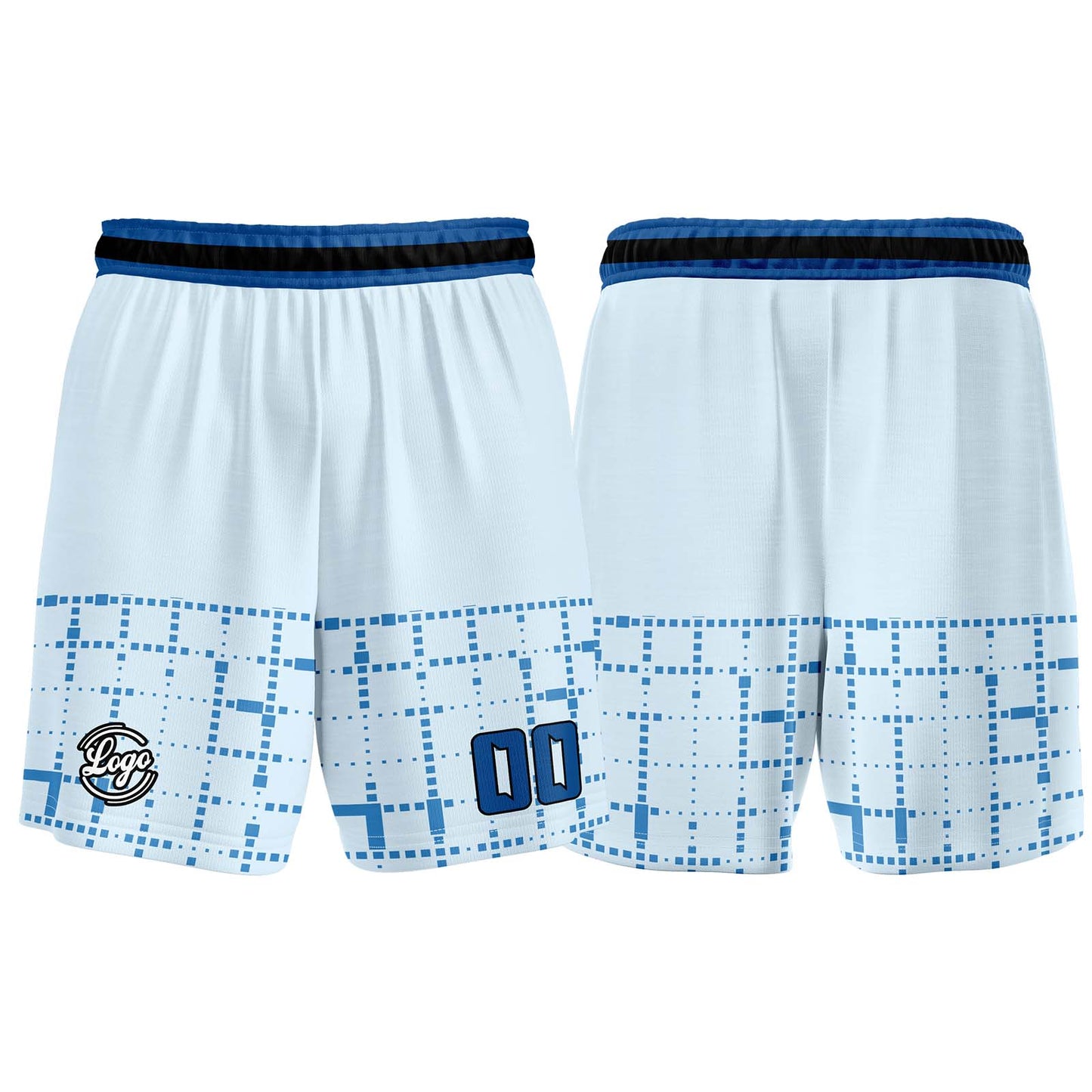 Benutzerdefinierter Hellblau Basketball Jersey Uniform Anzug gedruckt Ihr Logo Name Nummer