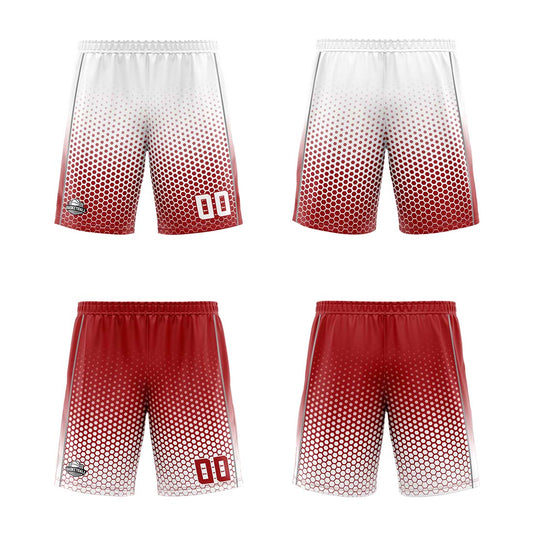 Benutzerdefinierte Weiß Rot Reversible Basketball Jersey Personalisierte Print Name Nummer Logo