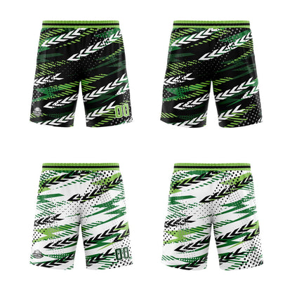 Benutzerdefinierte Schwarz Dunkelgrün Reversible Basketball Jersey Personalisierte Print Name Nummer Logo