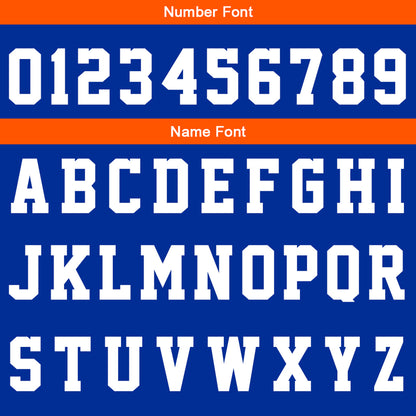 Benutzerdefinierte Reversible Basketball Jersey Personalisierte Print Name Nummer Logo Royal-Orange-Weiß