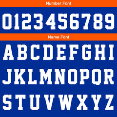 Benutzerdefinierte Reversible Basketball Jersey Personalisierte Print Name Nummer Logo Royal-Orange-Weiß