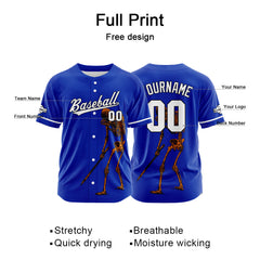 Benutzerdefinierte Baseball Jersey Personalisierte Baseball Shirt genäht und Druck Blau