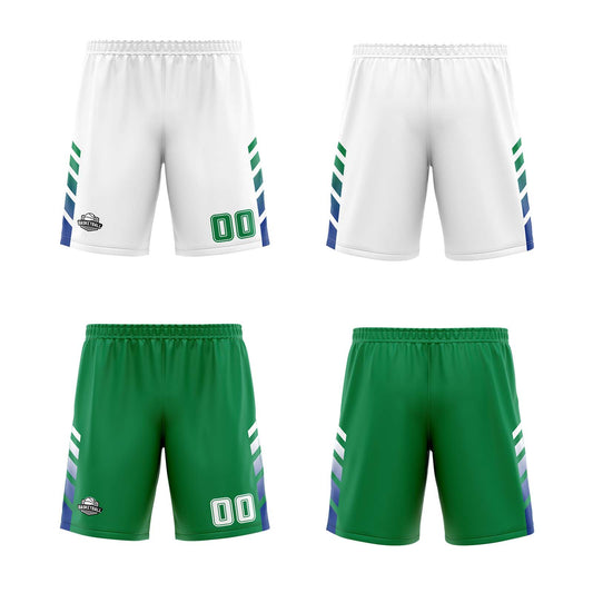 Benutzerdefinierte Weiß Grün Reversible Basketball Jersey Personalisierte Print Name Nummer Logo