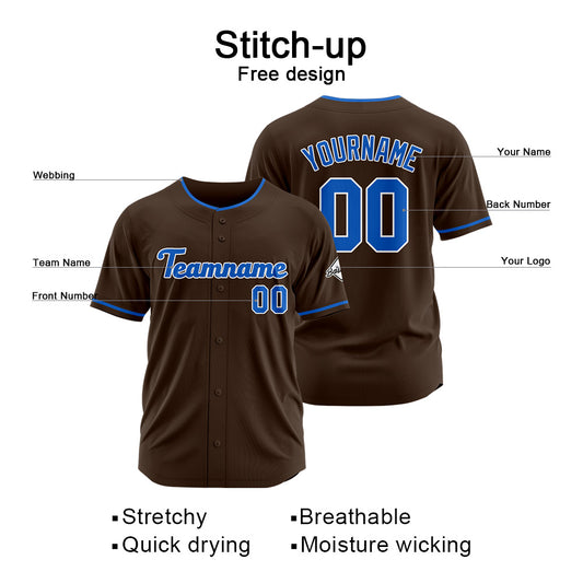 Benutzerdefinierte Authentisch Baseball-Trikot Braun-königlich