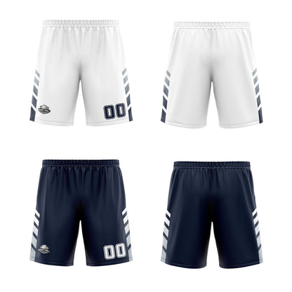 Benutzerdefinierte Weiß Marine  Grau Reversible Basketball Jersey Personalisierte Print Name Nummer Logo