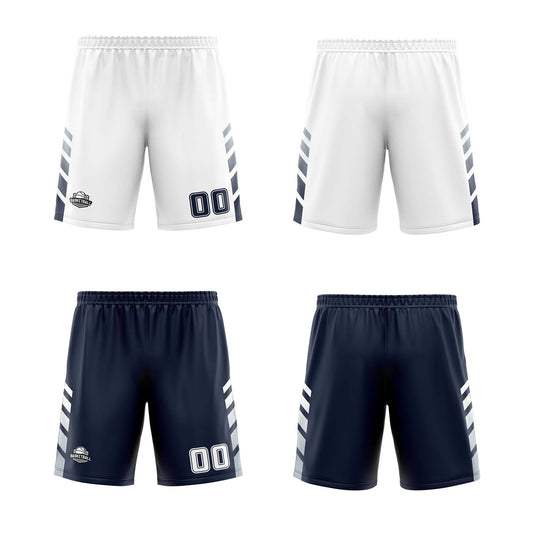 Benutzerdefinierte Weiß Marine  Grau Reversible Basketball Jersey Personalisierte Print Name Nummer Logo
