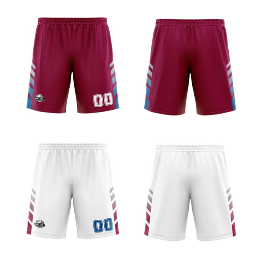 Benutzerdefinierte Burgund Weiß Blau Reversible Basketball Jersey Personalisierte Print Name Nummer Logo