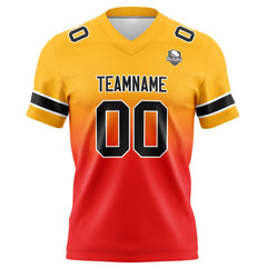 Benutzerdefinierte Hellorange Rot Gradient Fußball Trikots Personalisierter Name Nummer Logo