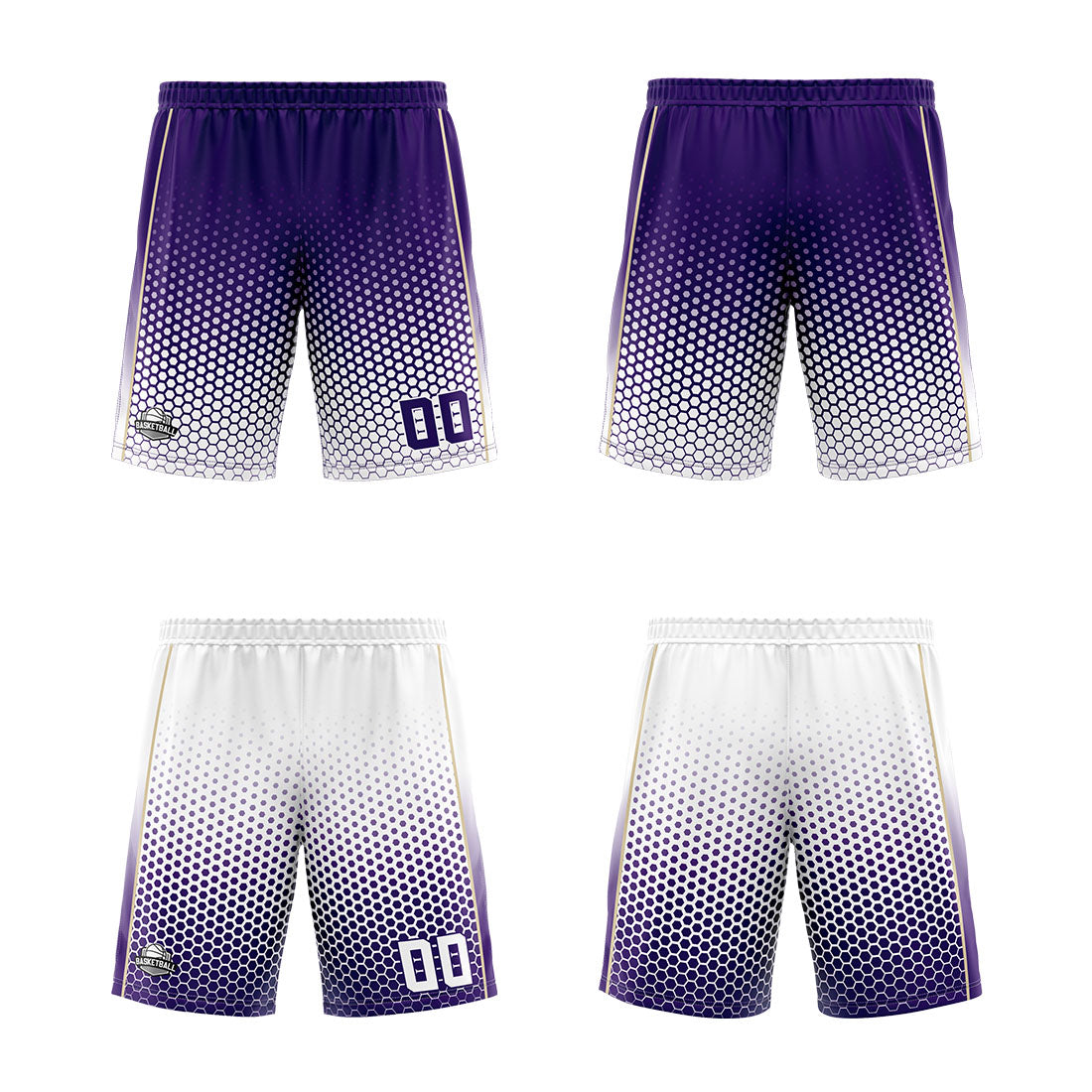 Benutzerdefinierte Lila Weiß Reversible Basketball Jersey Personalisierte Print Name Nummer Logo