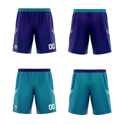 Benutzerdefinierte Lila Teal Reversible Basketball Jersey Personalisierte Print Name Nummer Logo