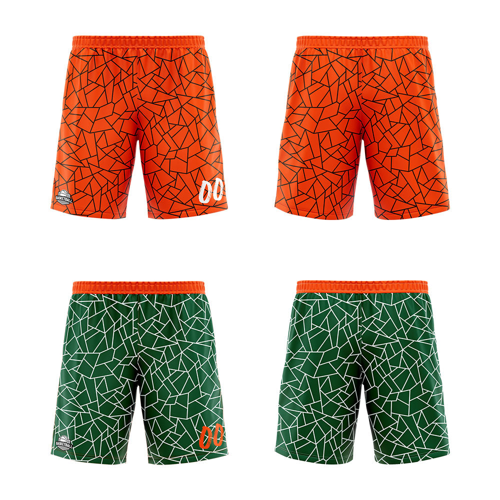 Benutzerdefinierte Reversible Basketball Jersey Personalisierte Print Name Nummer Logo Color Flaw-Grün&Orange