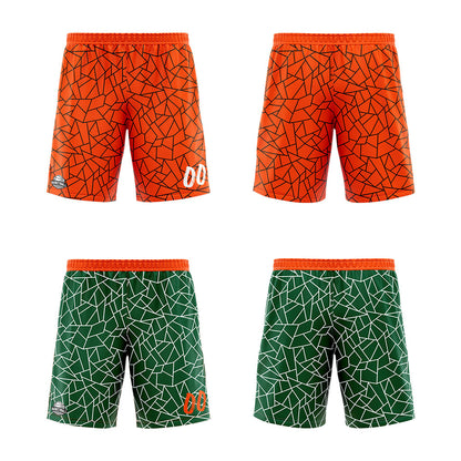 Benutzerdefinierte Reversible Basketball Jersey Personalisierte Print Name Nummer Logo Color Flaw-Grün&Orange