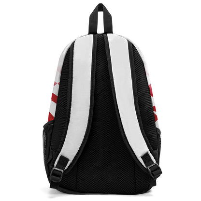 Anpassen  Rot Weiß Sport Rucksäcke Mit Personalisiert Namen, Zahlen und Logos