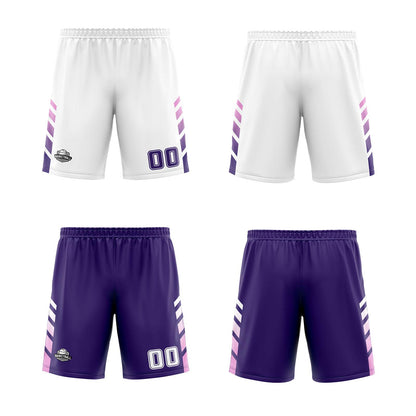 Benutzerdefinierte Weiß Violett Rosa Reversible Basketball Jersey Personalisierte Print Name Nummer Logo