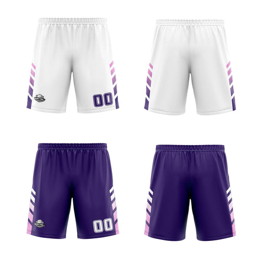 Benutzerdefinierte Weiß Violett Rosa Reversible Basketball Jersey Personalisierte Print Name Nummer Logo