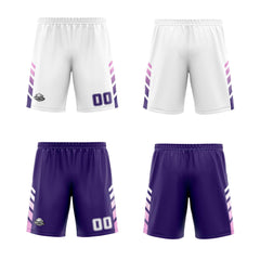 Benutzerdefinierte Weiß Violett Rosa Reversible Basketball Jersey Personalisierte Print Name Nummer Logo