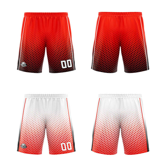 Benutzerdefinierte Rot Schwarz Weiß Reversible Basketball Jersey Personalisierte Print Name Nummer Logo
