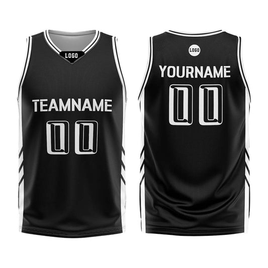 Benutzerdefinierter Schwarz Basketball Jersey Uniform Anzug gedruckt Ihr Logo Name Nummer