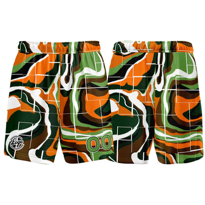 Benutzerdefinierter Grün Orange Basketball Jersey Uniform Anzug gedruckt Ihr Logo Name Nummer