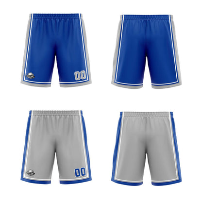 Benutzerdefinierte Royal Grau Weiß Reversible Basketball Jersey Personalisierte Print Name Nummer Logo