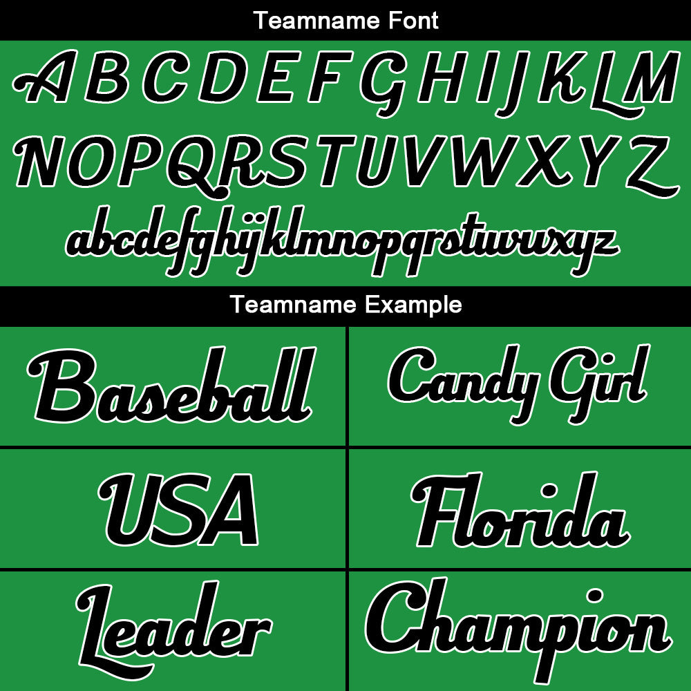 Benutzerdefinierte Authentisch Baseball-Trikot Kelly Grün-Schwarz