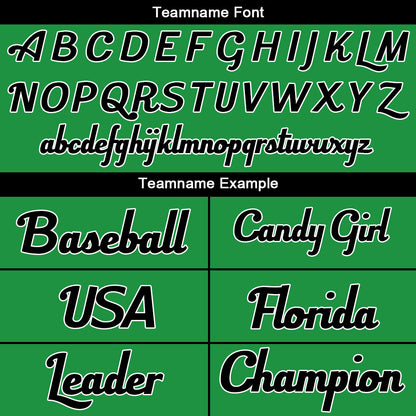 Benutzerdefinierte Authentisch Baseball-Trikot Kelly Grün-Schwarz
