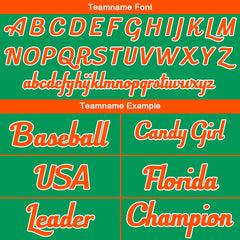 Benutzerdefinierte Authentisch Baseball-Trikot  Grün-Orange