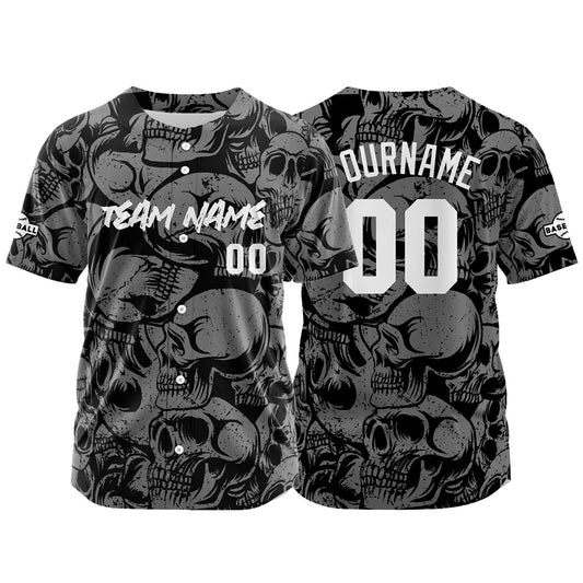 Benutzerdefinierte Baseball Jersey Personalisierte Baseball Shirt genäht und Druck Schwarz&Grau