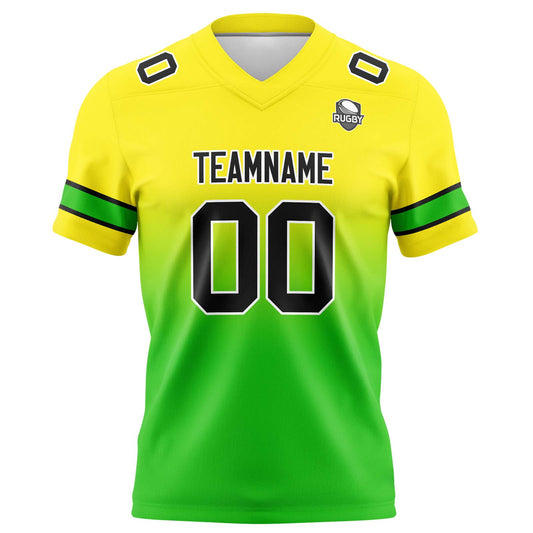 Benutzerdefinierte Gelb & Grün Gradient Fußball Trikots Personalisierter Name Nummer Logo
