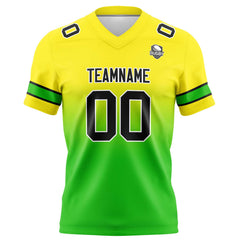 Benutzerdefinierte Gelb & Grün Gradient Fußball Trikots Personalisierter Name Nummer Logo