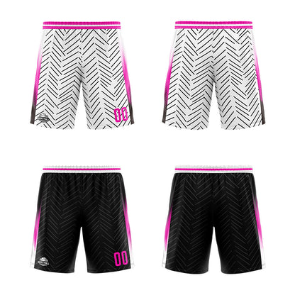 Benutzerdefinierte Reversible Basketball Jersey Personalisierte Print Name Nummer Logo Chevron-Weiß&Schwarz