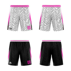 Benutzerdefinierte Reversible Basketball Jersey Personalisierte Print Name Nummer Logo Chevron-Weiß&Schwarz