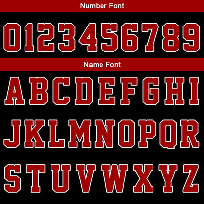 Benutzerdefinierte Reversible Basketball Jersey Personalisierte Print Name Nummer Logo Rot-Schwarz