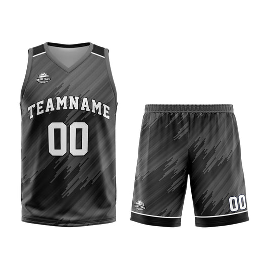 Benutzerdefinierter Grau Basketball Jersey Uniform Anzug gedruckt Ihr Logo Name Nummer