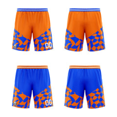 Benutzerdefinierte Reversible Basketball Jersey Personalisierte Print Name Nummer Logo Lattice-Orange&Royal